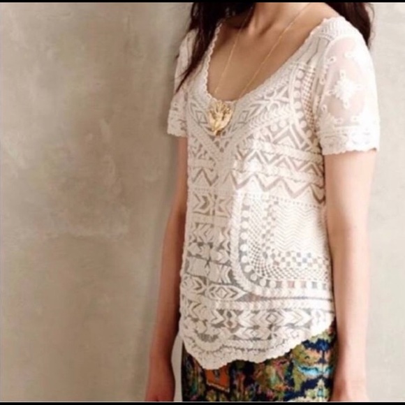 Meadow Rue Tops - Anthropologie Lace Top | Anthropologie Crochet Top